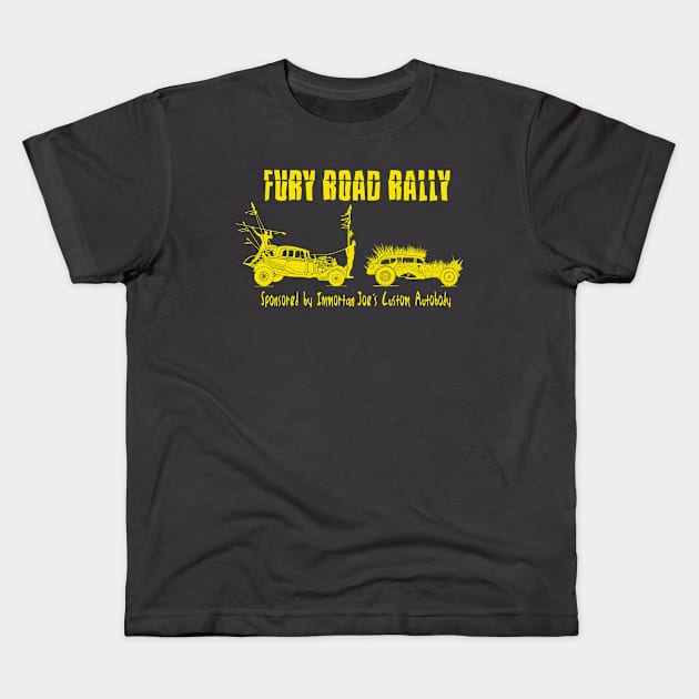 Fury Road Rally Kids T-Shirt by DistractedGeek